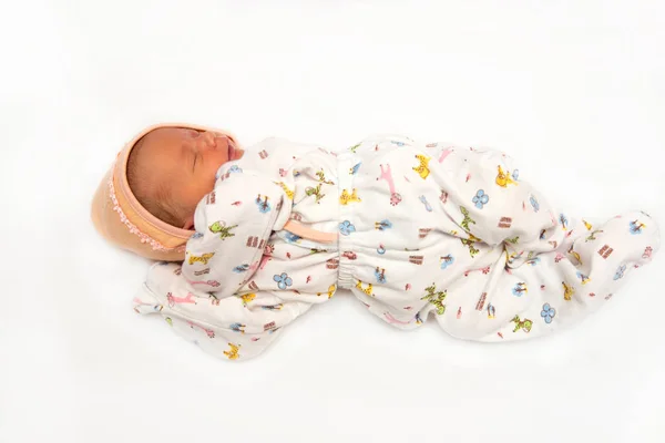 A cute newborn little baby girl sleeping. Use it for a child, pa — Stock Photo, Image