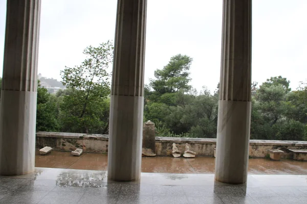 Ruinen Und Tempel Der Athener Agora — Stockfoto