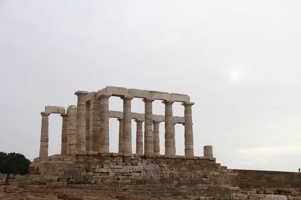 Ναός Του Ποσειδώνα Σούνιο Αθήνα Ελλάδα — Φωτογραφία Αρχείου