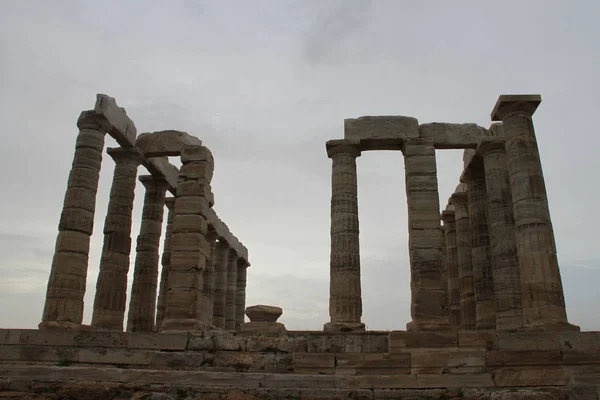 Tempio Poseidone Sounion Athens Grecia — Foto Stock