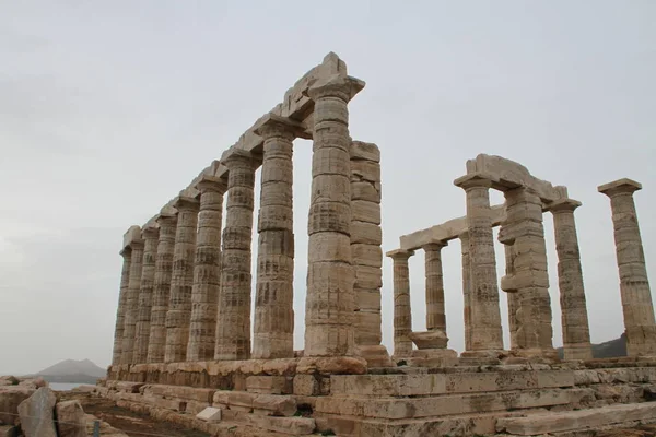 Tempio Poseidone Sounion Athens Grecia — Foto Stock