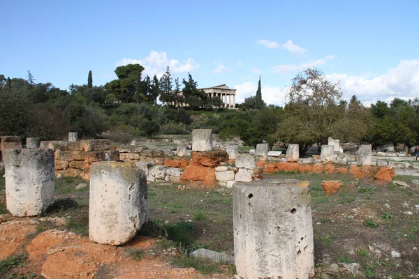 Руины Агоры Афины — стоковое фото