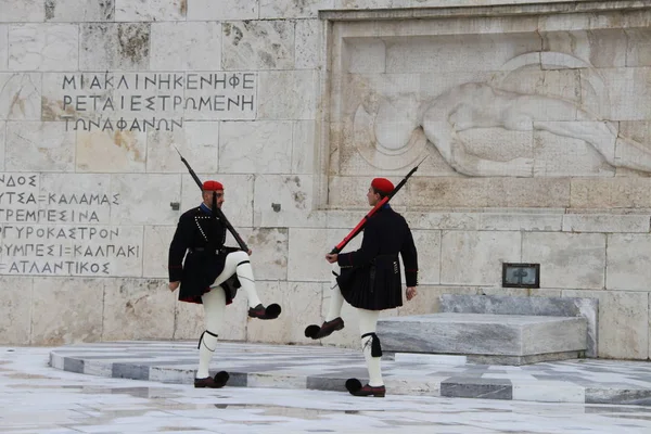 stock image Chaning of guards at Greek Parliament