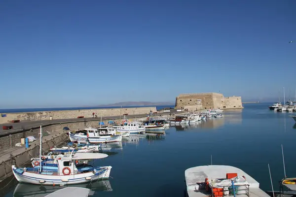 Veduta Del Porto Della Città Heraklion Creta Grecia — Foto Stock