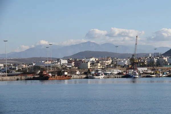 Vista Del Puerto Ciudad Heraklion Creta Grecia — Foto de Stock