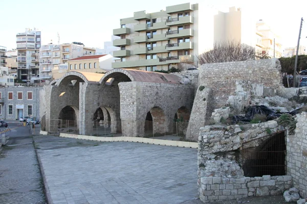 Vista Para Porto Cidade Heraklion Creta Grécia — Fotografia de Stock