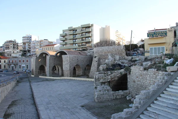 Hamnutsikt Staden Heraklion Kreta Grekland — Stockfoto