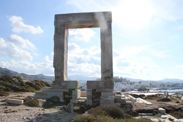 Prohlídka Chrámu Apollo Naxos Řecko — Stock fotografie