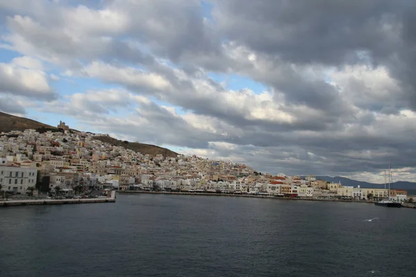 Mening Van Eiland Syros — Stockfoto