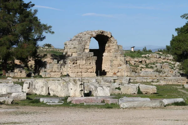 Ruinas Cornithos Peloponesse Grecia — Foto de Stock