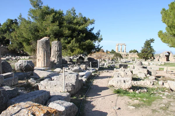Ruïnes Van Cornithos Peloponesse Griekenland — Stockfoto