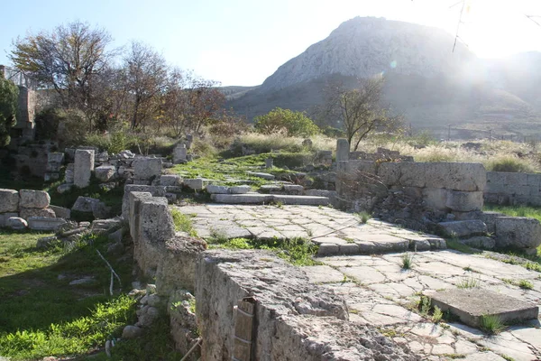 Ερείπια Της Cornithos Στην Πελοπόννησο Ελλάδα — Φωτογραφία Αρχείου