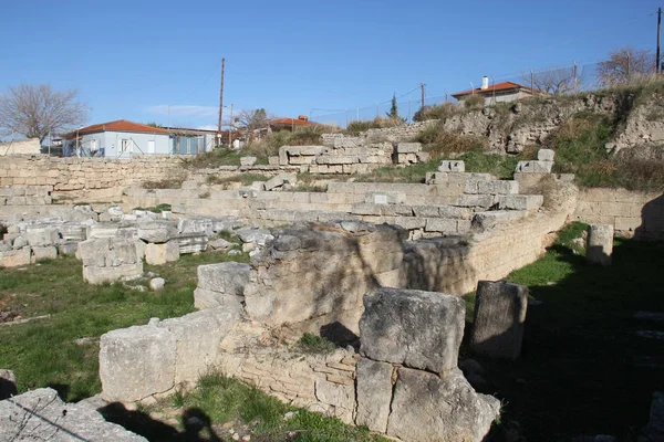 Ruinas Cornithos Peloponesse Grecia —  Fotos de Stock