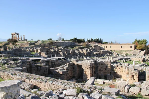 Ruinas Cornithos Peloponesse Grecia —  Fotos de Stock