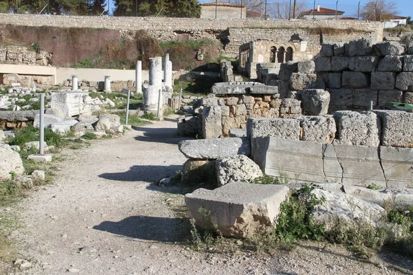 Ruiny Cornithos Peloponezem Grecja — Zdjęcie stockowe