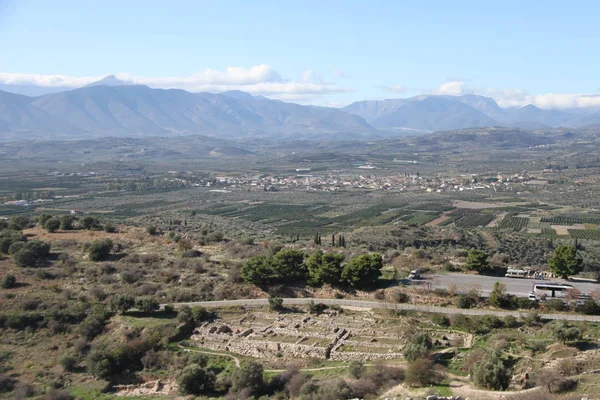 Ruins Cornithos Peloponesse Greece Stock Picture