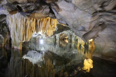 Caves of Diros in  province of Mani clipart