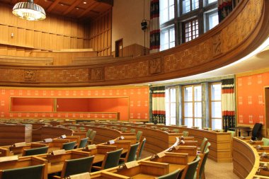 4/4/2017: Oslo, Norveç: Norveç şehir, Belediye Binası görünümünü