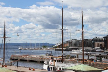4/4/2017: Oslo, Norveç: Norveç şehir, şehir Dock görünümünü