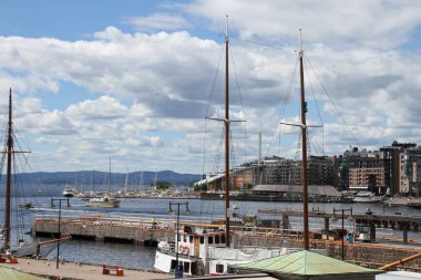 4/4/2017: Oslo, Norveç: Norveç şehir, şehir Dock görünümünü