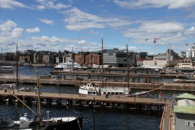 4/4/2017: Oslo, Norveç: Norveç şehir, şehir Dock görünümünü