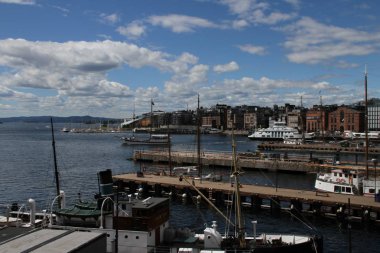 4/4/2017: Oslo, Norveç: Norveç şehir, şehir Dock görünümünü