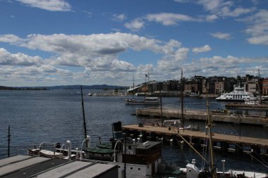 4/4/2017: Oslo, Norveç: Norveç şehir, şehir Dock görünümünü