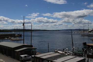 4/4/2017: Oslo, Norveç: Norveç şehir, şehir Dock görünümünü