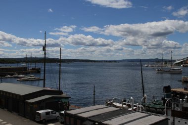 4/4/2017: Oslo, Norveç: Norveç şehir, şehir Dock görünümünü