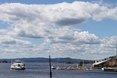 4/4/2017: Oslo, Norveç: Norveç şehir, şehir Dock görünümünü