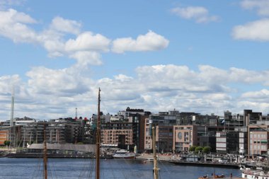 4/4/2017: Oslo, Norveç: Norveç şehir, şehir Dock görünümünü