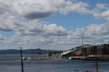 4/4/2017: Oslo, Norveç: Norveç şehir, şehir Dock görünümünü