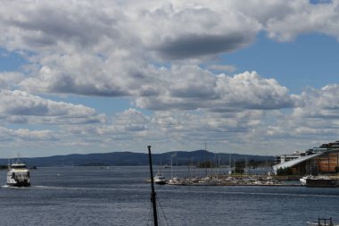 4/4/2017: Oslo, Norveç: Norveç şehir, şehir Dock görünümünü