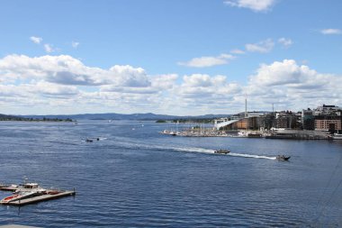 4/4/2017: Oslo, Norveç: Norveç şehir, şehir Dock görünümünü