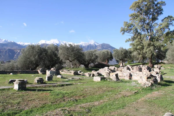 Ruínas Esparta Antiga Grécia — Fotografia de Stock