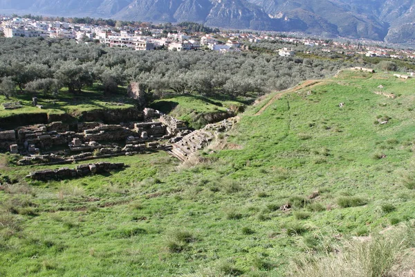 Ruínas Esparta Antiga Grécia — Fotografia de Stock