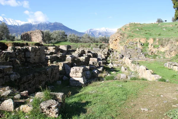 Ruínas Esparta Antiga Grécia — Fotografia de Stock