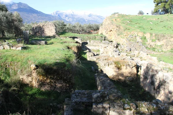 Ruínas Esparta Antiga Grécia — Fotografia de Stock