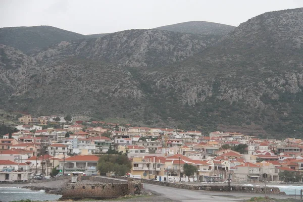 Sahil Tarafında Kasabası Monemvasia Yunanistan — Stok fotoğraf