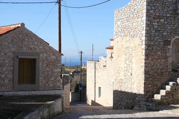 Stone Houses Town Aeropoli Mani Greece — Stock Photo, Image