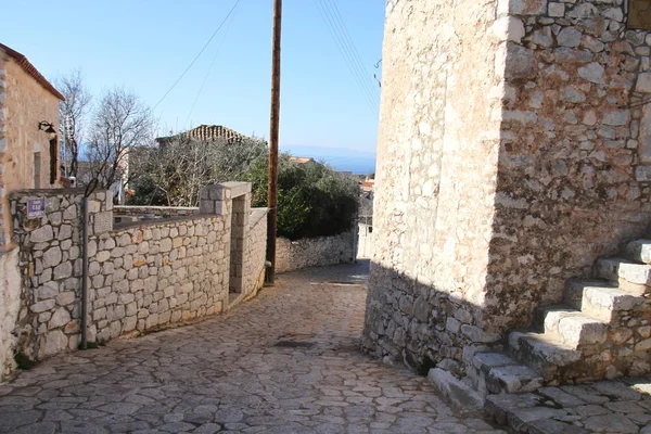 Stone Houses Town Aeropoli Mani Greece — Stock Photo, Image