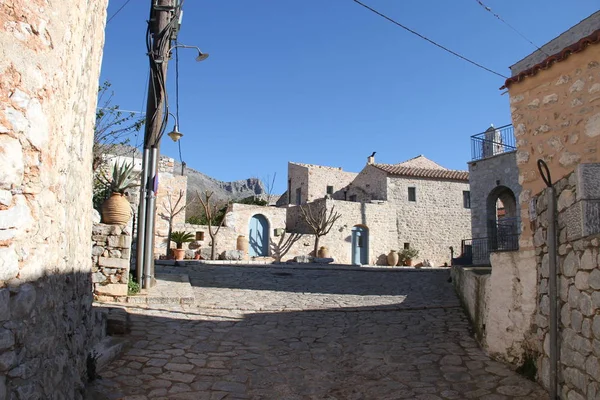 Stone Houses Town Aeropoli Mani Greece — Stock Photo, Image