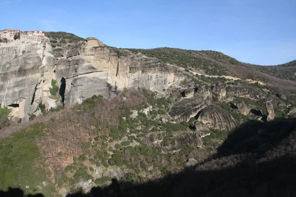 Nahaufnahme Von Klöstern Bei Meteora Griechenland — Stockfoto