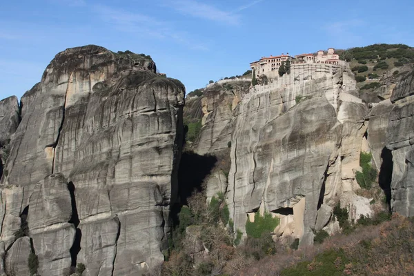 Närbild Klostren Meteora Grekland — Stockfoto