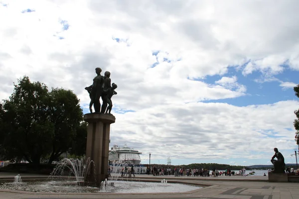 2017 Oslo Noruega Vista Ciudad Norway Muelles Ciudad — Foto de Stock