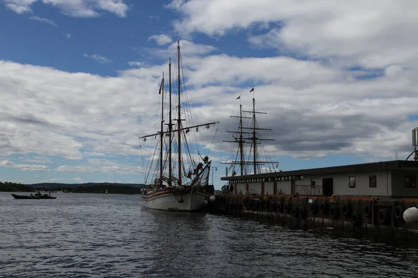 2017 Oslo Norwegen Blick Auf Stadt Norwegen Stadt Docks — Stockfoto