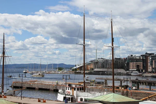2017 Осло Норвегия View City Norway City Docks — стоковое фото