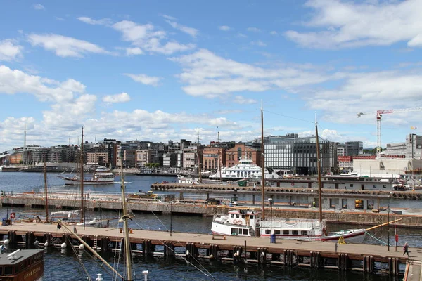 2017 Oslo Noruega Vista Ciudad Norway Muelles Ciudad — Foto de Stock