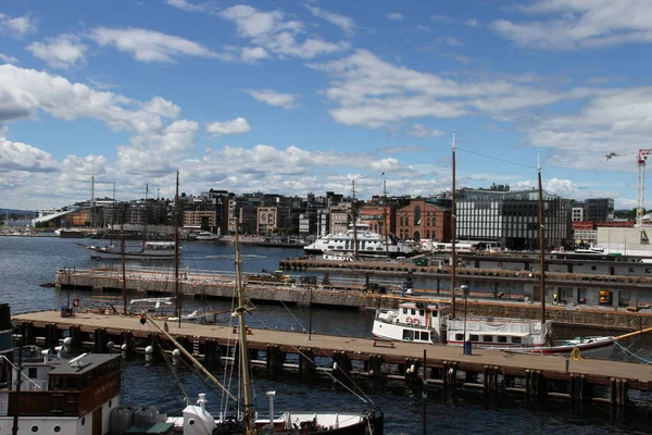 2017 Осло Норвегия View City Norway City Docks — стоковое фото