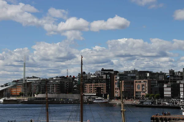 2017 Осло Норвегия View City Norway City Docks — стоковое фото